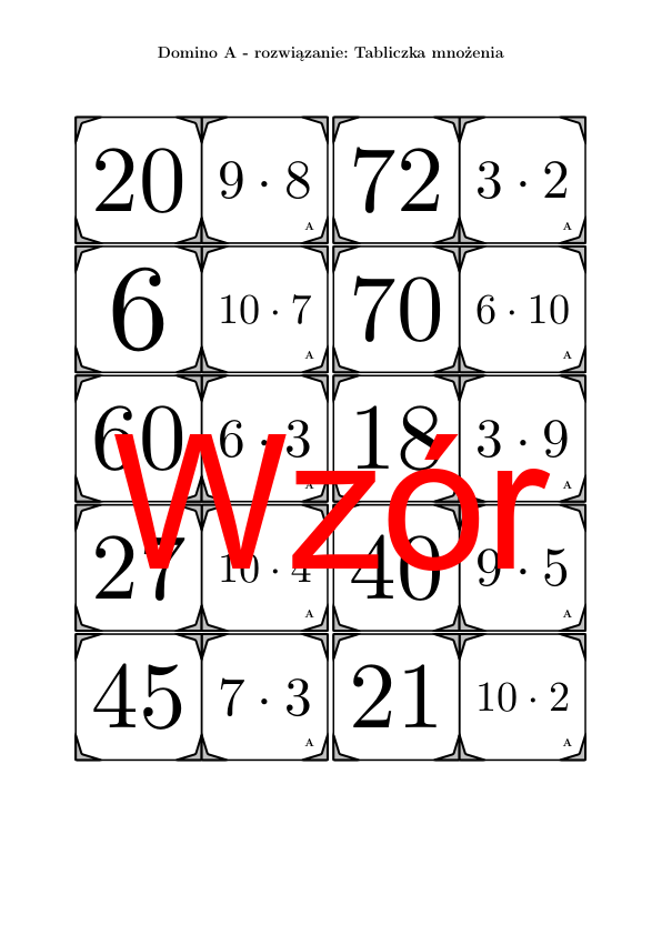 Domino - Tabliczka mnożenia | matematyka