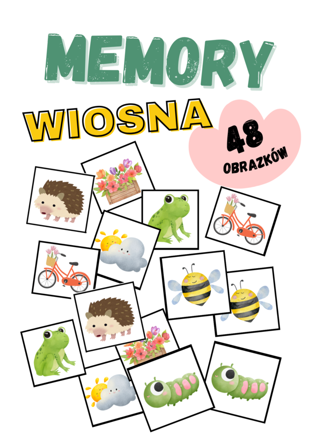 Gra MEMORY "Wiosna" – 48 wizerunków/ memo/ grywalizacja