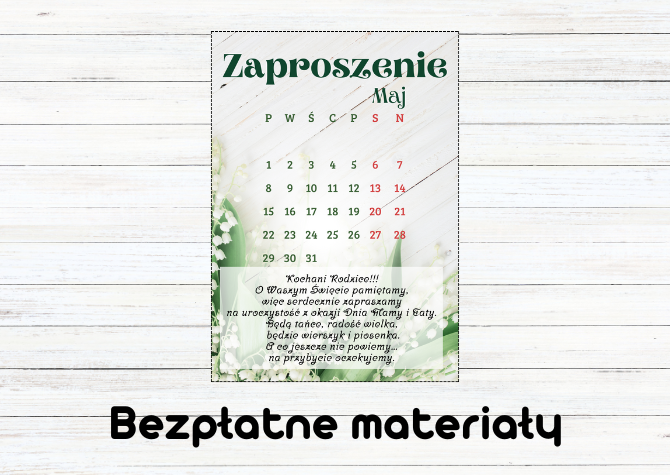 Zaproszenie Dzień Mamy i Taty