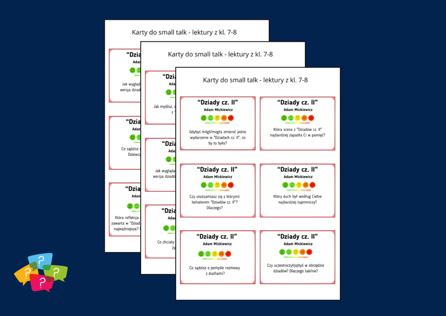 "DZIADY cz. II" – Karty do SMALL TALK – lektury – gra