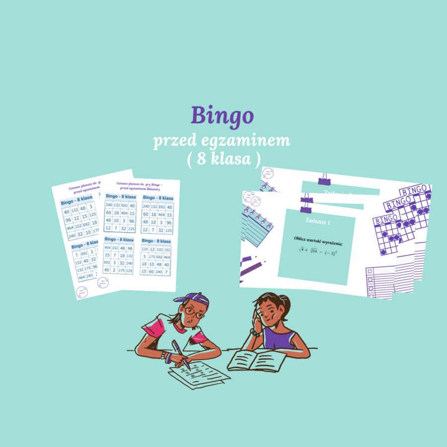 Bingo - zadania przed egzaminem ( 8 klasa )
