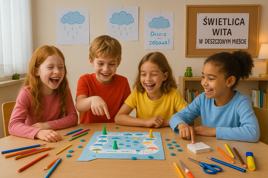 Gra planszowa „W deszczowym mieście”