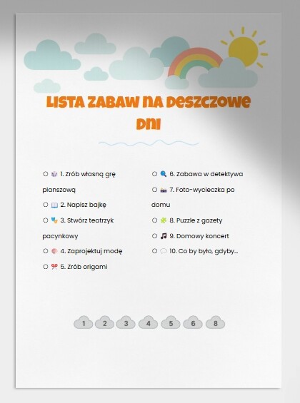 Pomysły na deszczowe dni