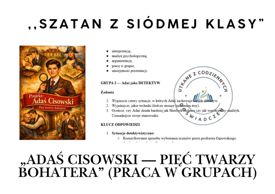 „Adaś Cisowski — pięć twarzy bohatera” (praca w grupach)