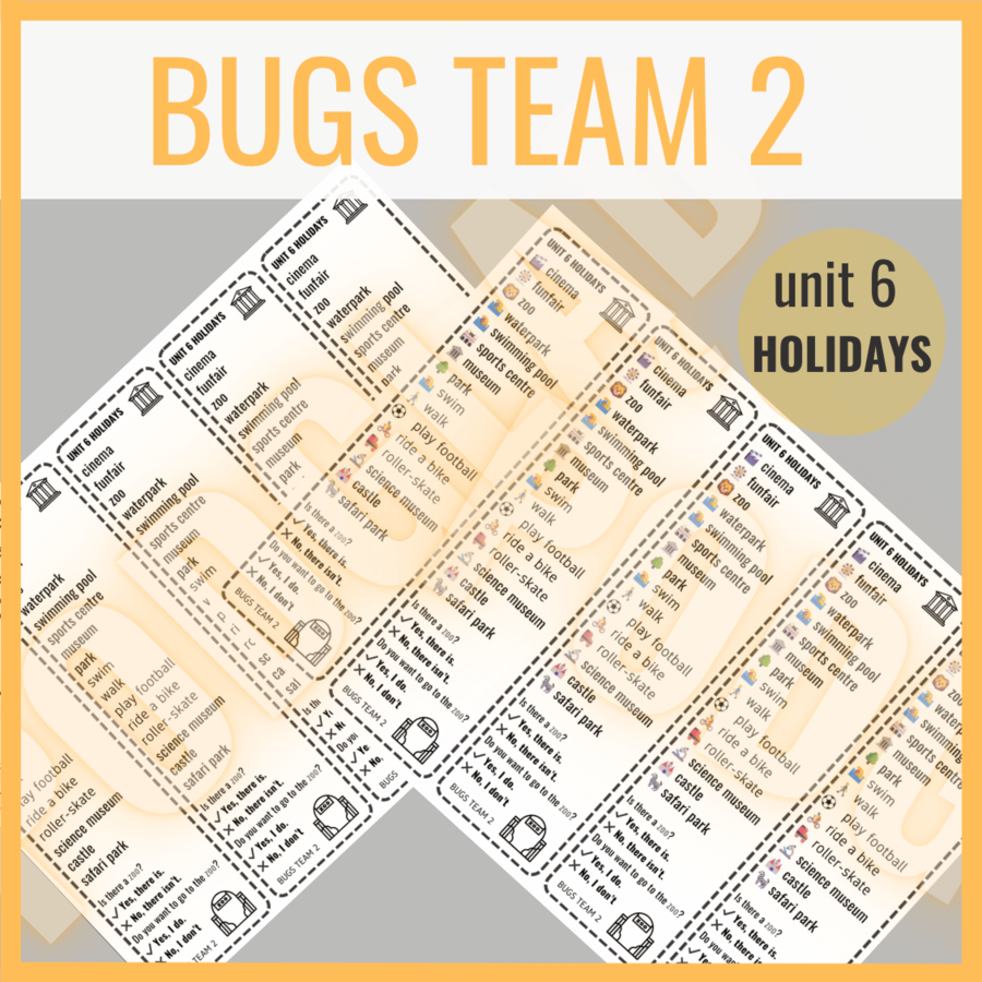 Bugs Team 2 unit 6 HOLIDAYS- zakładki do książki
