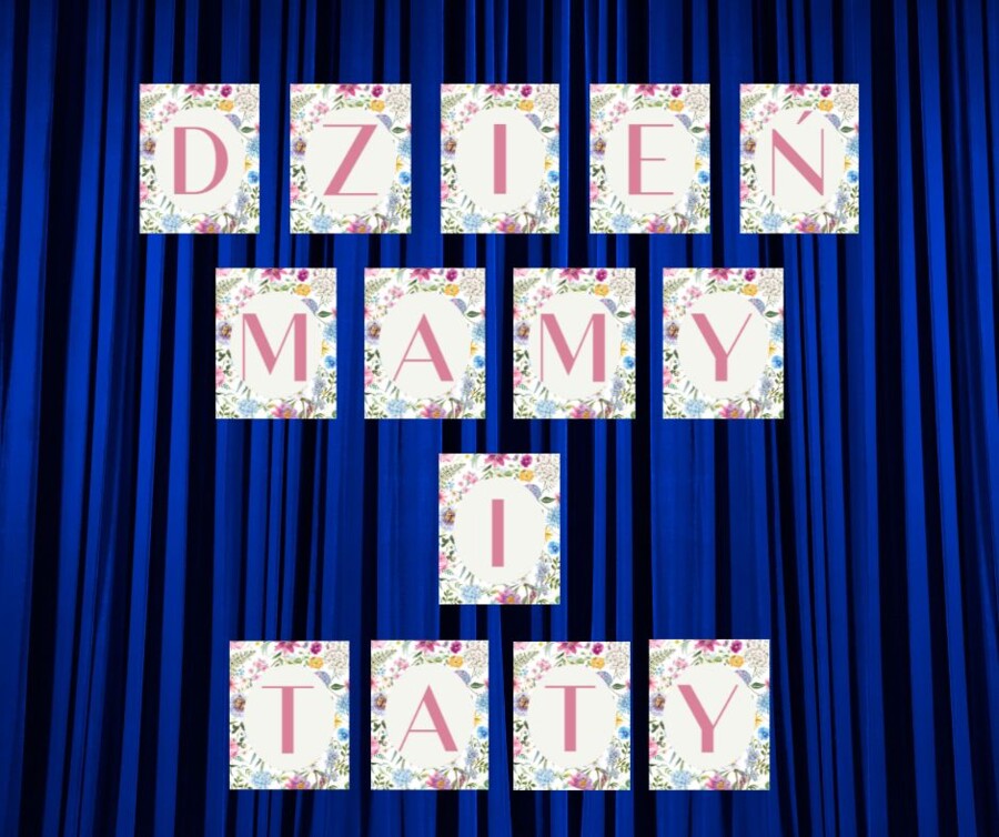 Kwiatowy napis "Dzień Mamy i Taty"