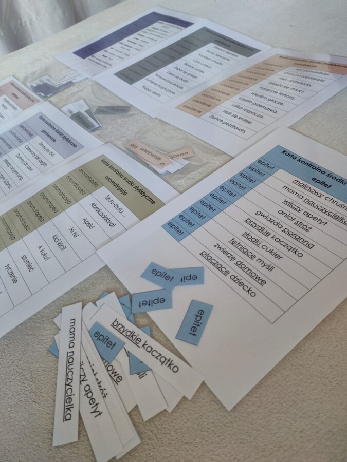 Środki stylistyczne - dopasowanie - tabela