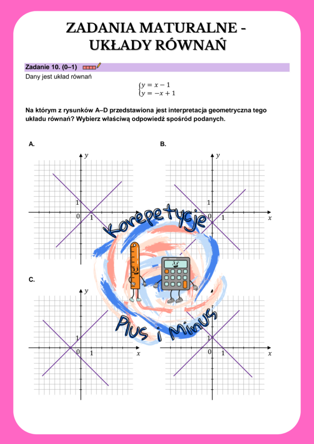 Zadania maturalne - układy równań