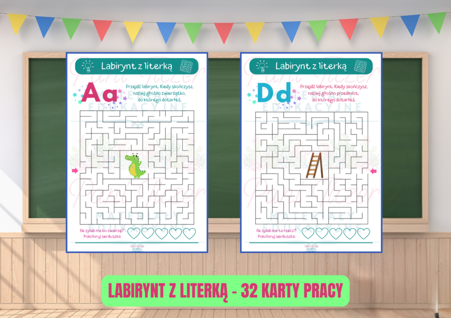 Alfabet - labirynt z literką