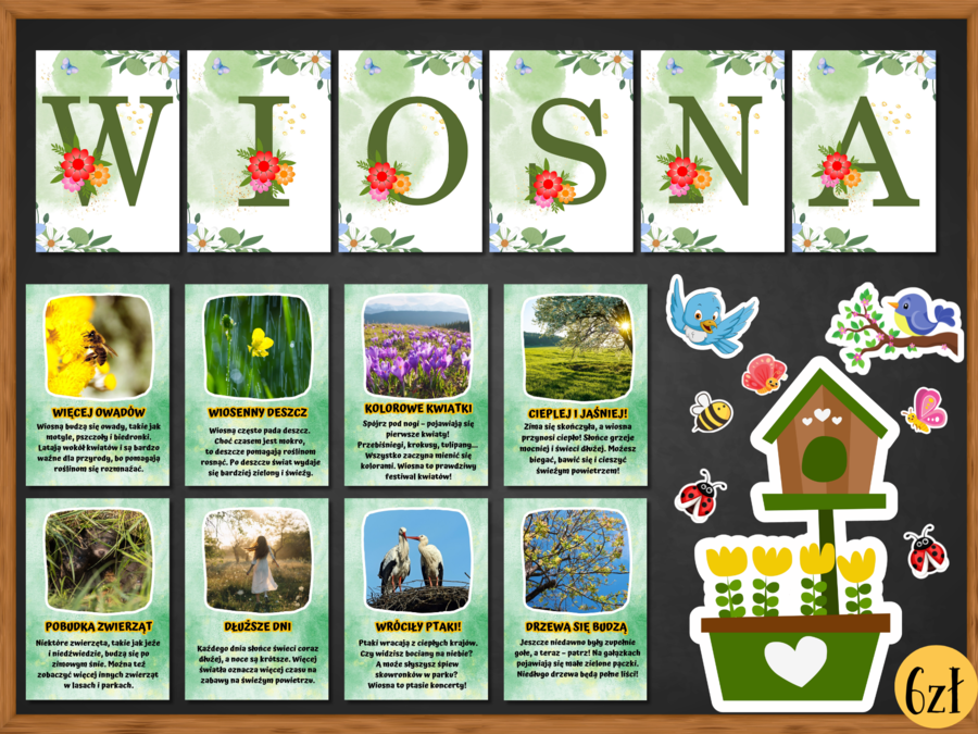 WIOSNA - zestaw materiałów edukacyjnych, grafika XXL