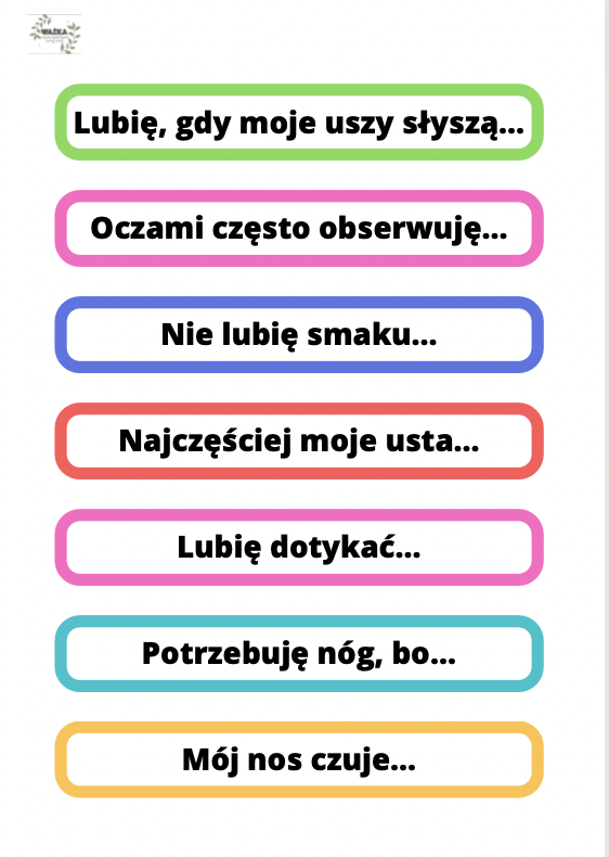 Tożsamość - Poznaję siebie - Zmysły