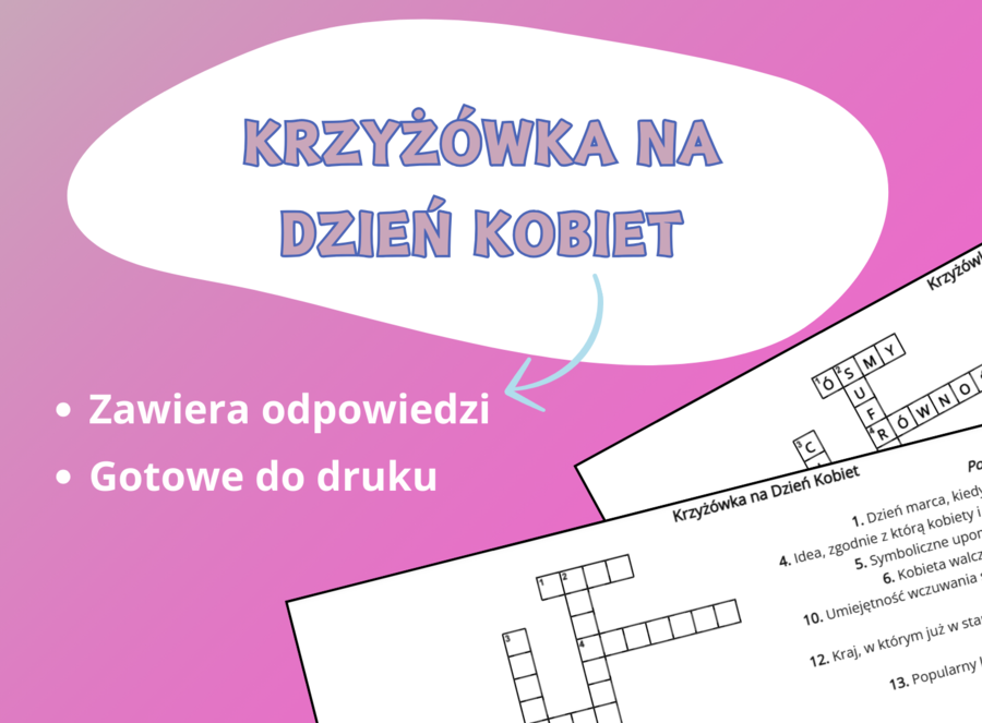 Krzyżówka na Dzień Kobiet – Świetna zabawa i edukacja! 💐👩