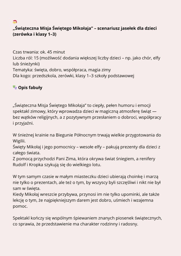 PAKIET 3 SCENARIUSZY NA JASEŁKA 🎅🏼🌟