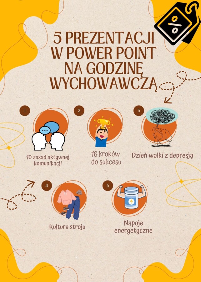 Paczka 5 x prezentacji w Power Point na godzinę wychowawczą - W zestawie kupujesz taniej!