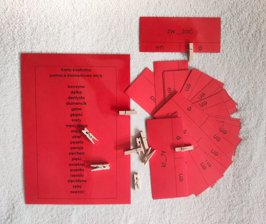 Ortografia "ę", "en" pomoce klamerkowe