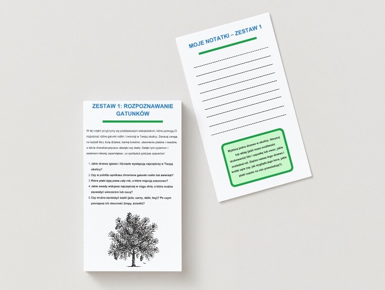 Zestawy pytań o rośliny i zwierzęta żyjące w okolicy.