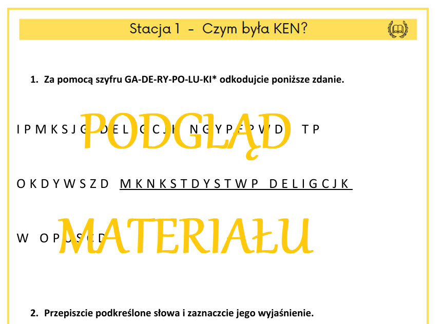 Komisja Edukacji Narodowej - stacje zadaniowe