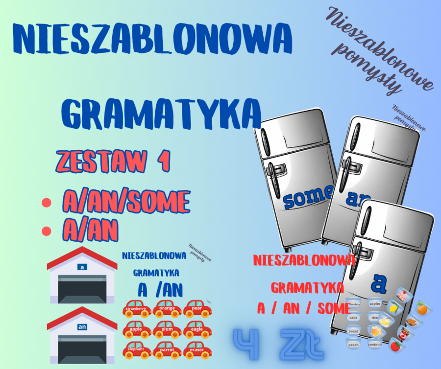 Nieszablonowa Gramatyka- zestaw 1" a/an/some"