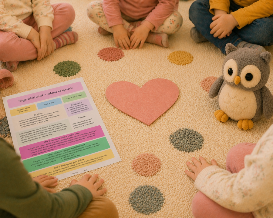 Przyjacielski uścisk – zabawa na dywanie