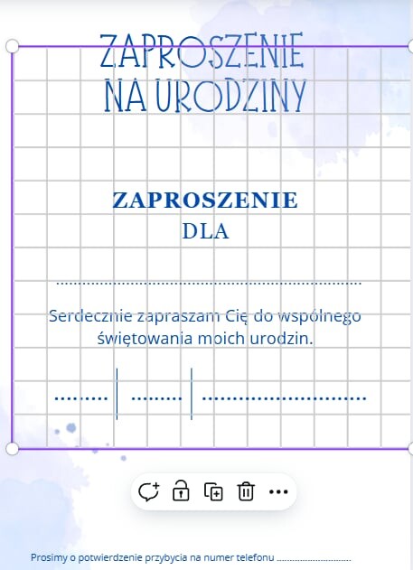 Zaproszenie na urodziny