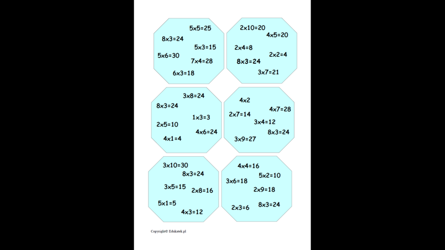 PAKIET TABLICZKA MNOŻENIA