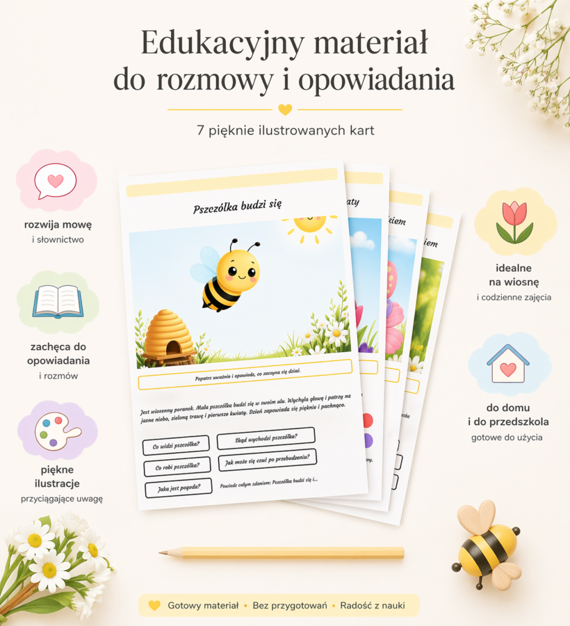 Wiosenny spacer z pszczółką