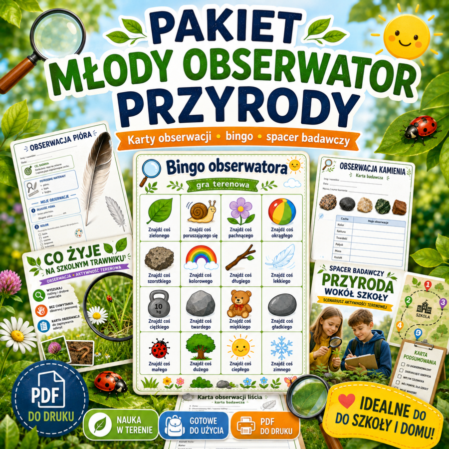Pakiet „Młody Obserwator Przyrody” – gotowe materiały do nauki w terenie