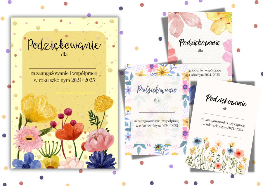 PODZIĘKOWANIA ROK SZKOLNY