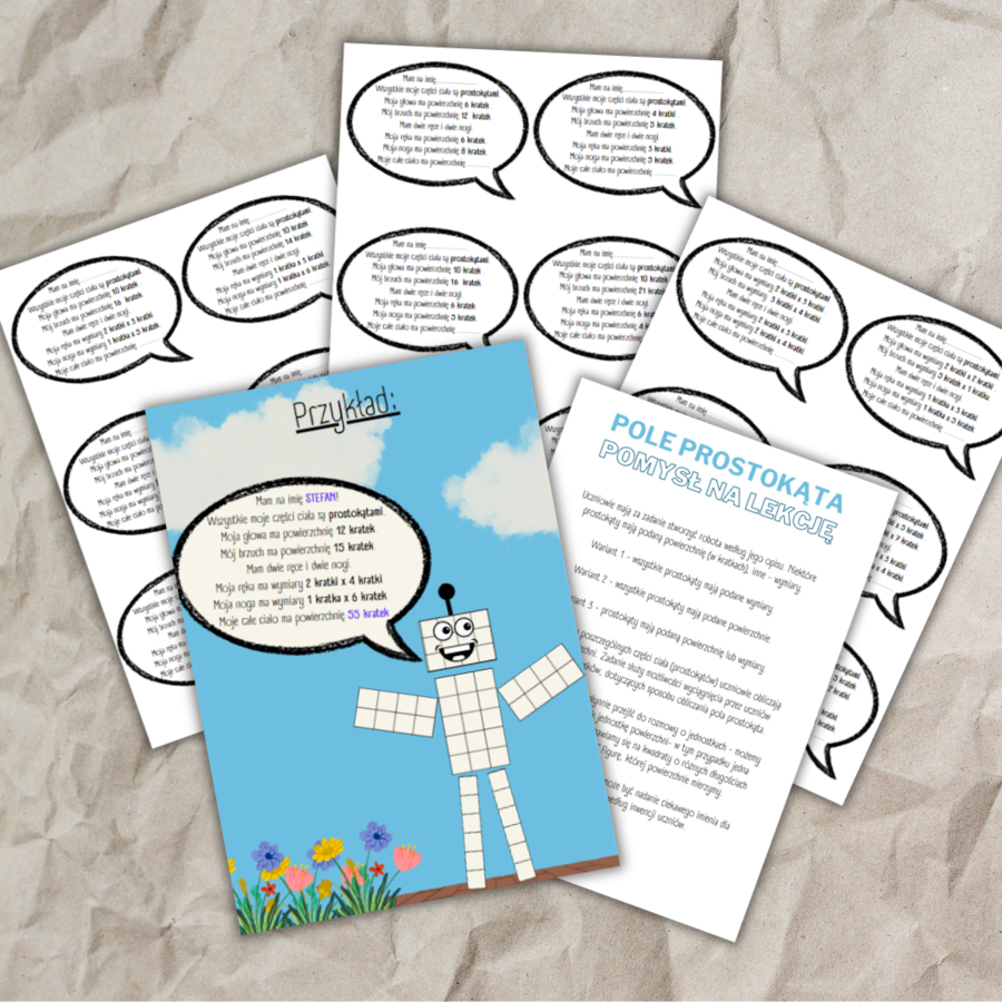 POLE PROSTOKĄTA - wprowadzenie - pomysł na lekcję.