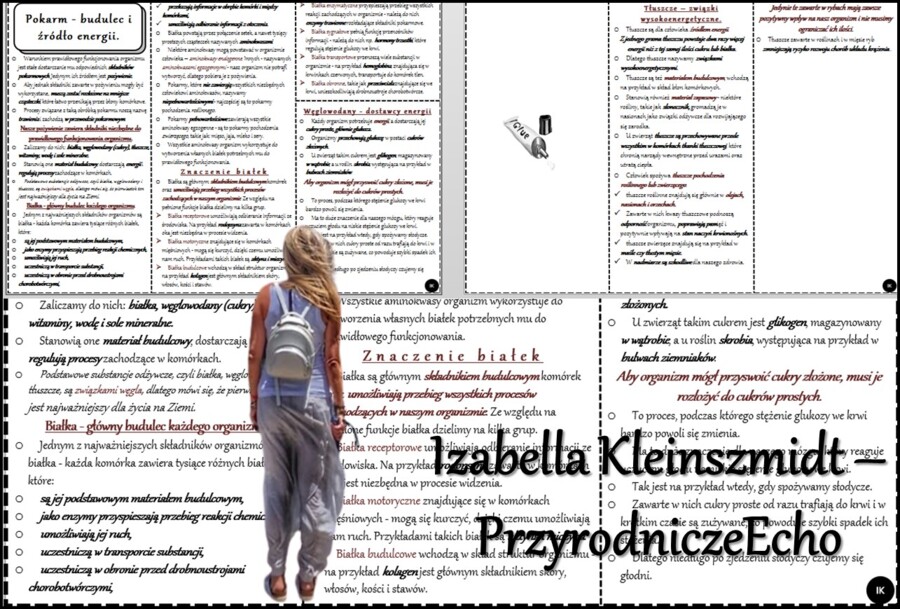 Książeczka/sketchnotka/notatka/wklejka/streszczenie dla ucznia i przypomnienie dla nauczyciela/edukacja domowa/materiał w pigułce. Temat „Pokarm – budulec i źródło energii” w pdf. Biologia 7, dział „Układ pokarmowy”. Nowość 2024/2025.