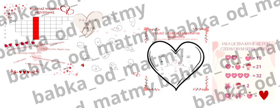 Walentynkowa matematyka kl. VI - VIII