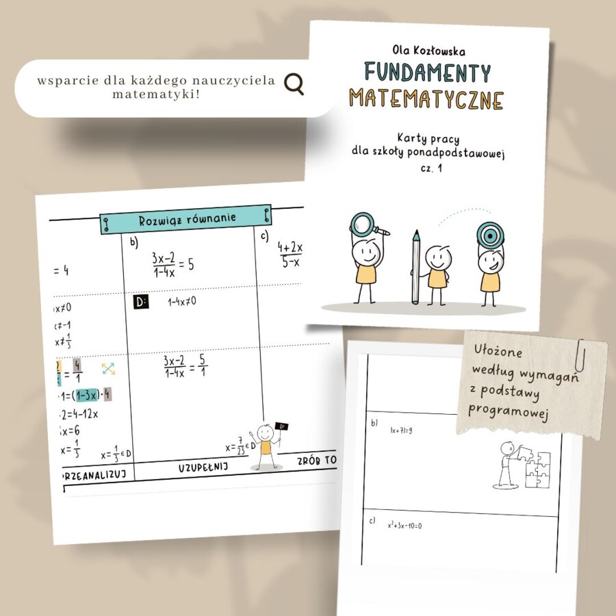 Fundamenty matematyczne - karty pracy dla szkoły ponadpodstawowej