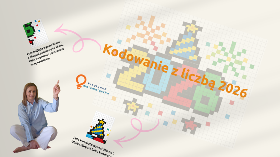 Kodowanie z liczbą 2026. Obliczanie pola powierzchni figur. Matematyka kl. 5-6.