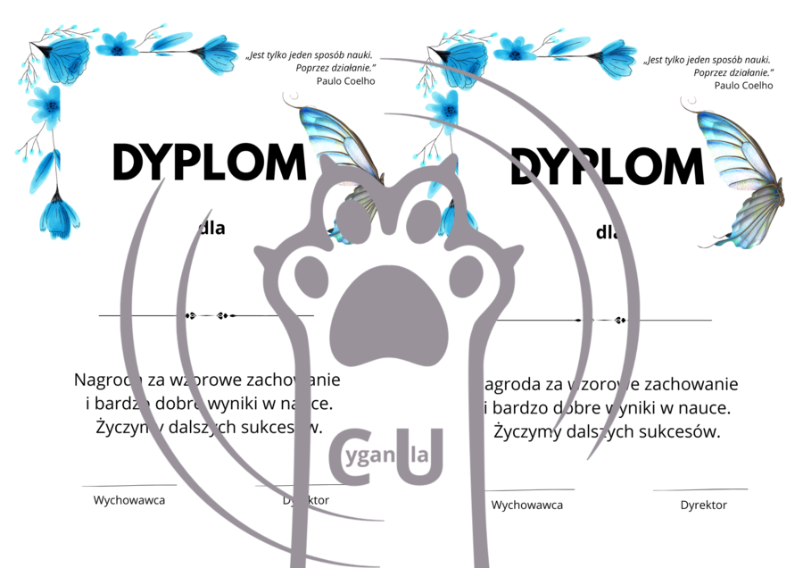 Dyplomy / wkładki na zakończenie roku szkolnego