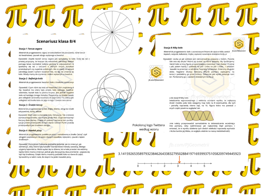 Dzień liczby pi scenariusz Wielkiej Lekcji dla klasy 8 oraz 4