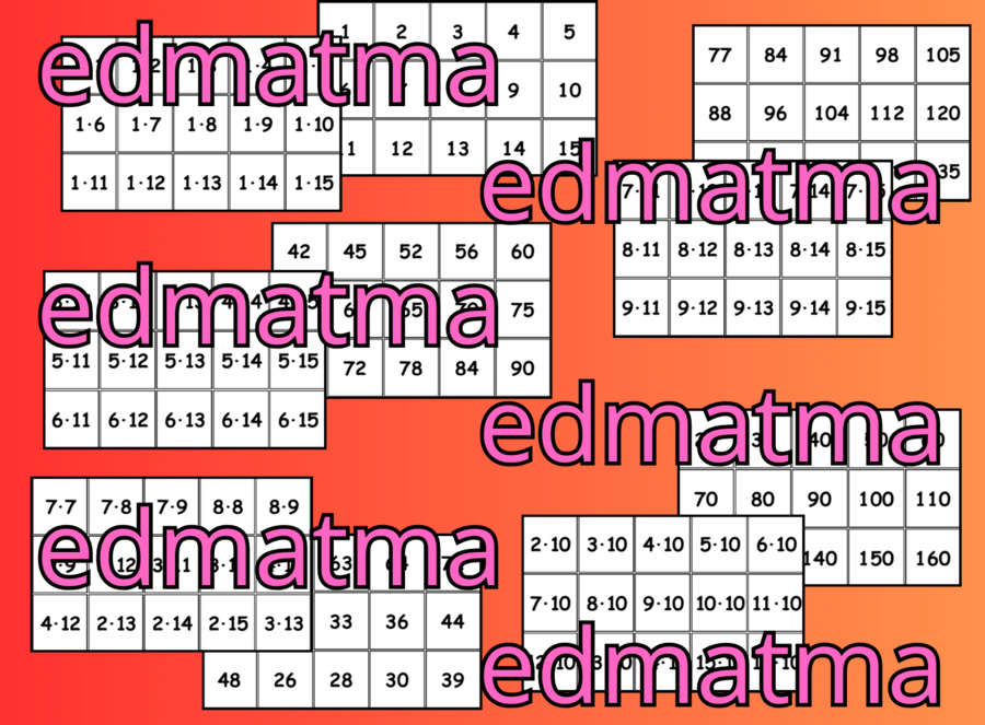 Tabliczka mnożenia - memory, fiszki, gra w wojnę