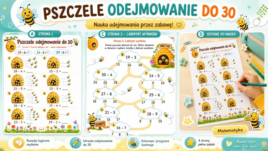 Pszczele odejmowanie do 30