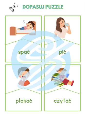 CZASOWNIKI CZĘŚCI MOWY PUZZLE UŁATWIAJĄCE NAUKĘ