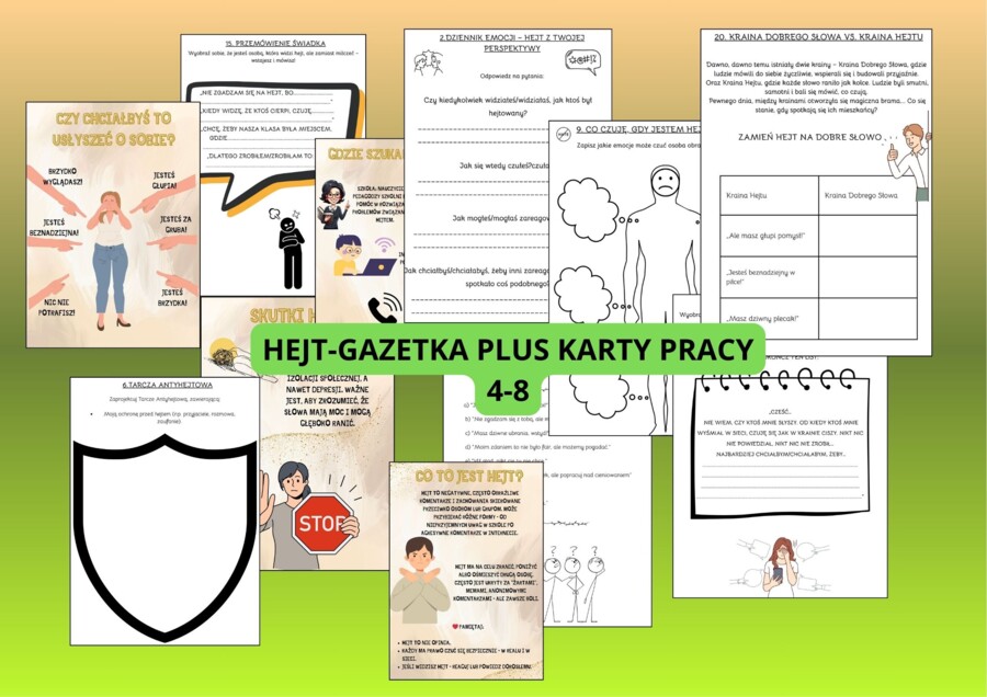 Hejt karty pracy plus gazetka, 4-8