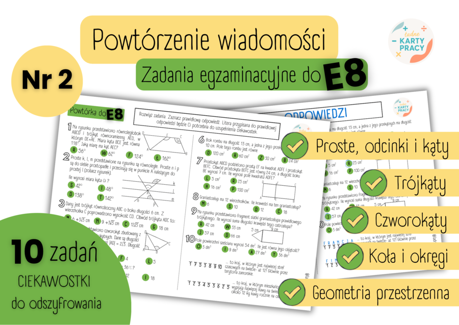 POWTÓRZENIE - Egzamin ósmoklasisty - MATEMATYKA - nr 2
