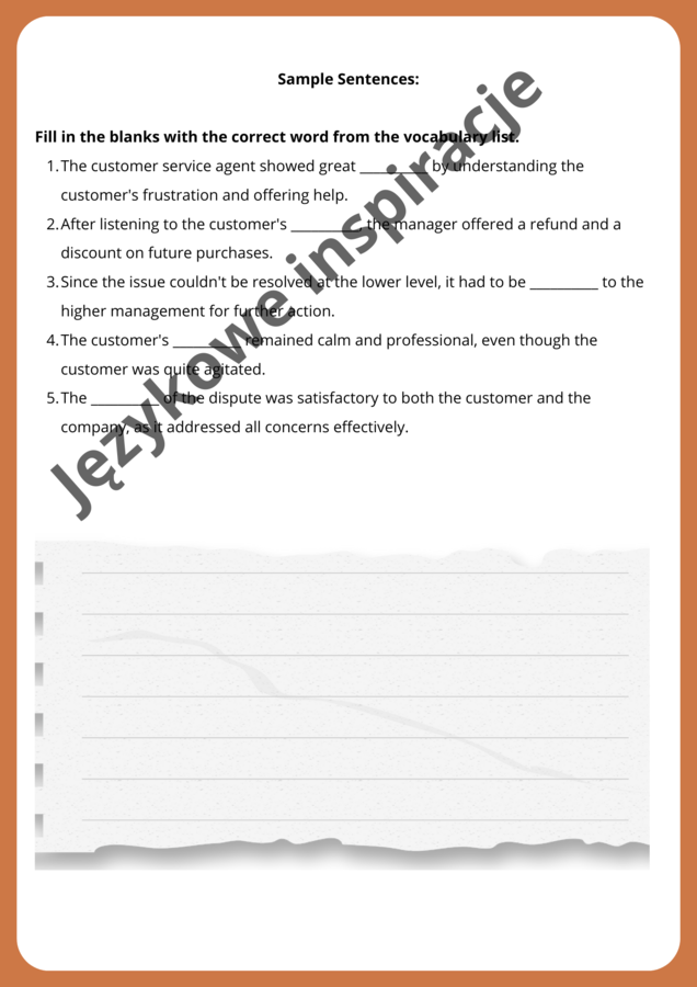 CUSTOMER SERVICE - gotowa lekcja dla dorosłych