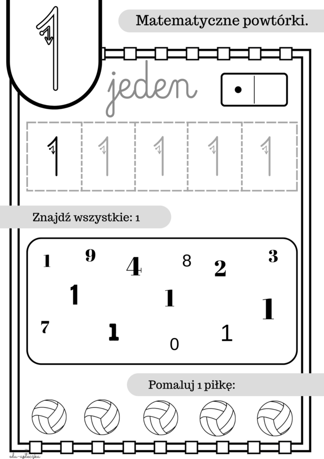 Pisownia cyfr od 0 do 21