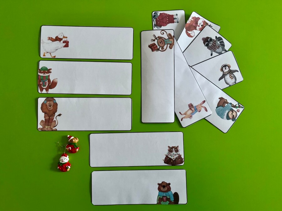 Boże Narodzenie - puste fiszki - miejsce na życzenia, polecenia