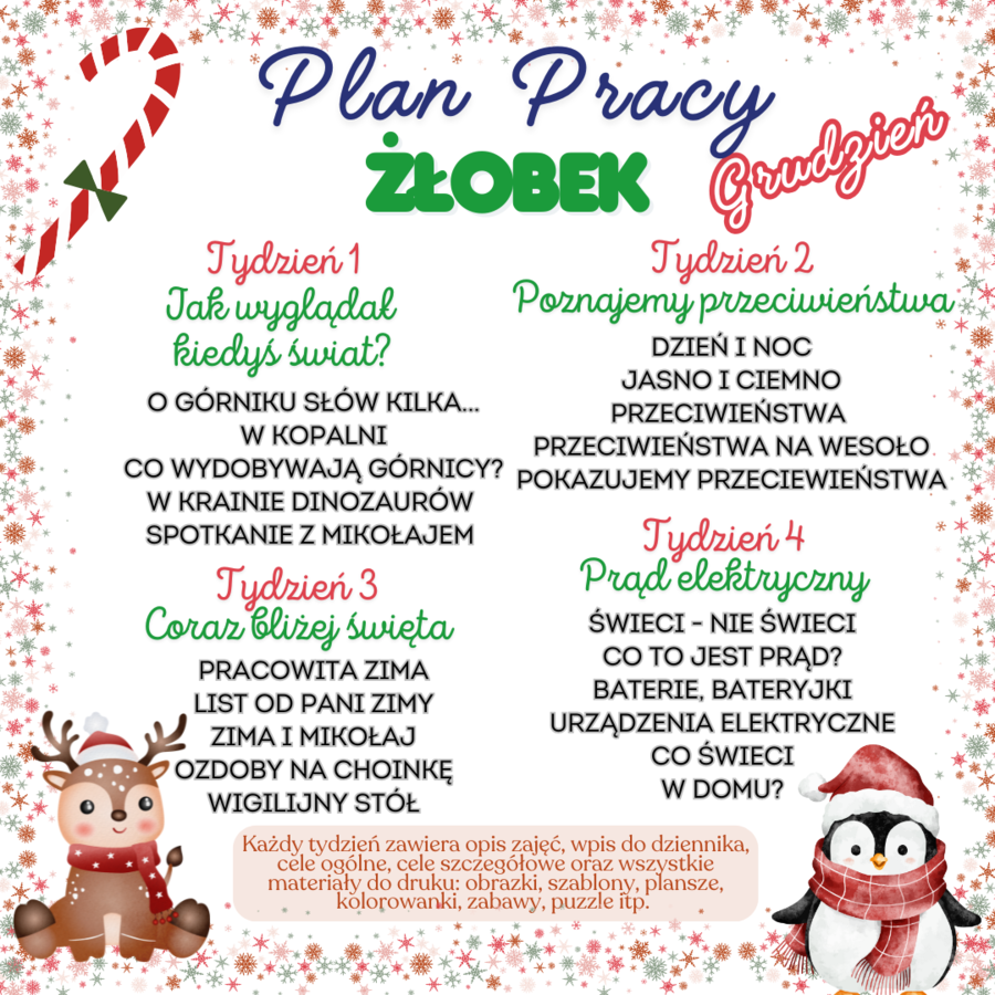 PLAN PRACY ŻŁOBEK - GRUDZIEŃ