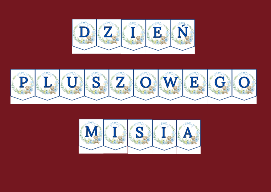 DZIEŃ PLUSZOWEGO MISIA – biblioteka – świetlica – GIRLANDA – gazetka - wersja 1