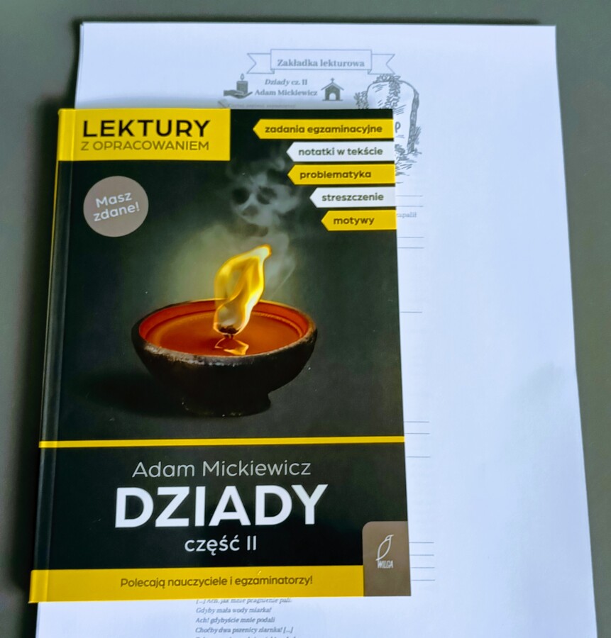 Zakładka lekturowa ,,Dziady" cz. II - rodzaj i gatunek literacki