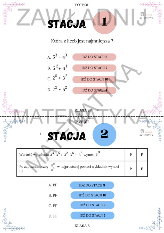 Stacje zadaniowe – potęgi