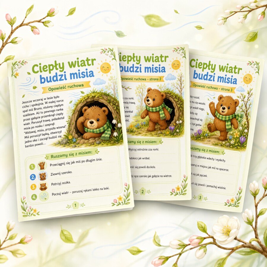 Ciepły wiatr budzi misia - opowieść ruchowa