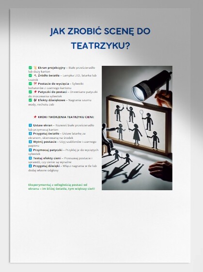 Teatrzyk cieni lub pacynkowy. Dlaczego rzeka płacze?