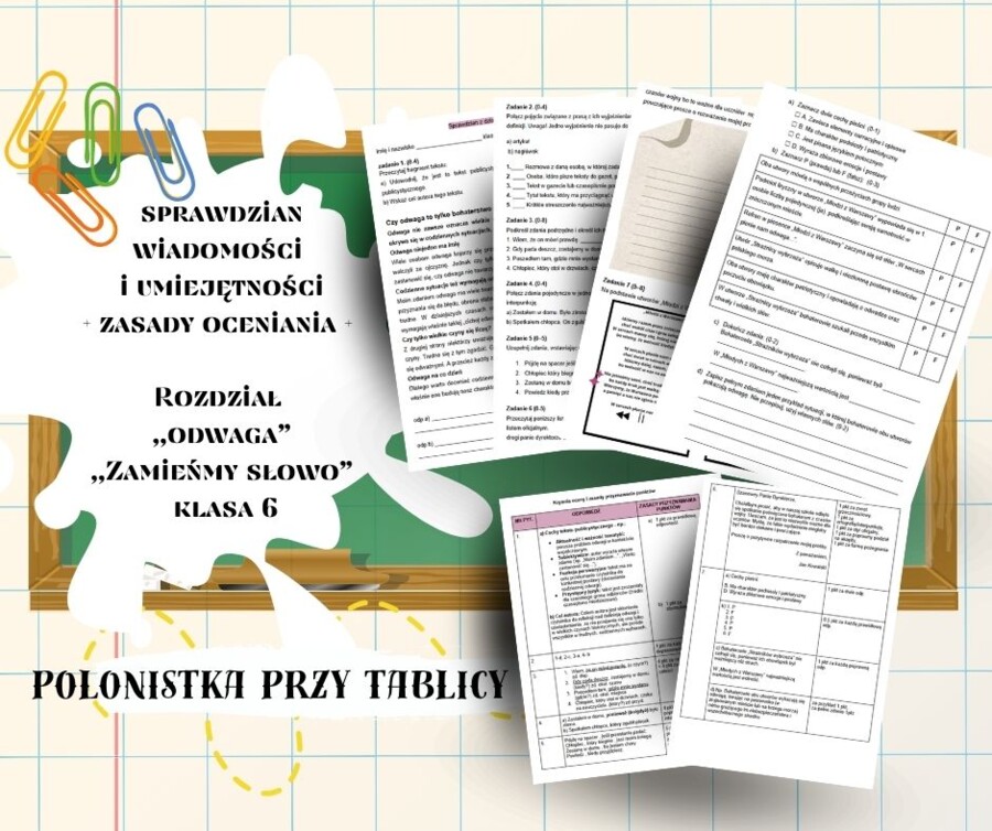 Sprawdzian z odpowiedziami do rozdziału VI pt.,,Odwaga"
